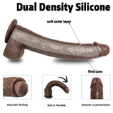 11.8Huge Thick Big Black Dildo - Giant XL Large BBC Dildo with Suction Cup, Soft Real Feel Dual Density Silicone Dildos, Massive