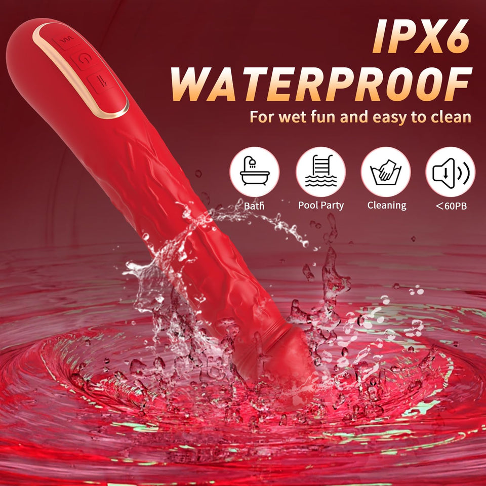 Women Sex Toys 9.6 Inch G Spot Vibrator, Realistic Silicone Huge Dildo Vibrator with 3 Wriggling & 10 Vibrating Modes Adult Toys