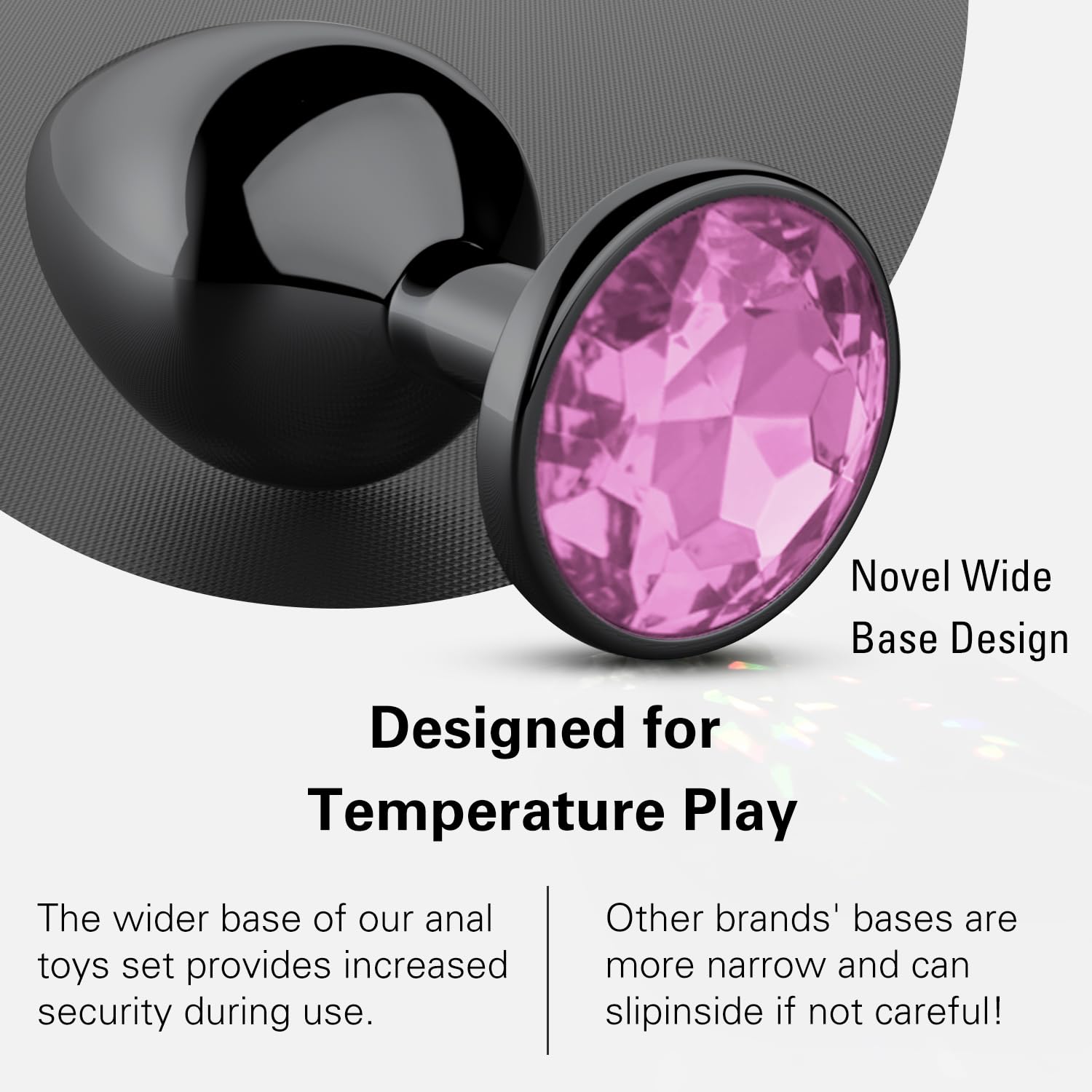 Anal Plug Beginner Set - 4 PCS Jewel Butt Plugs Sex Toy Anal Training Kit- Guncolor G Spot Anal Sex Adult Toy for Beginner Adult