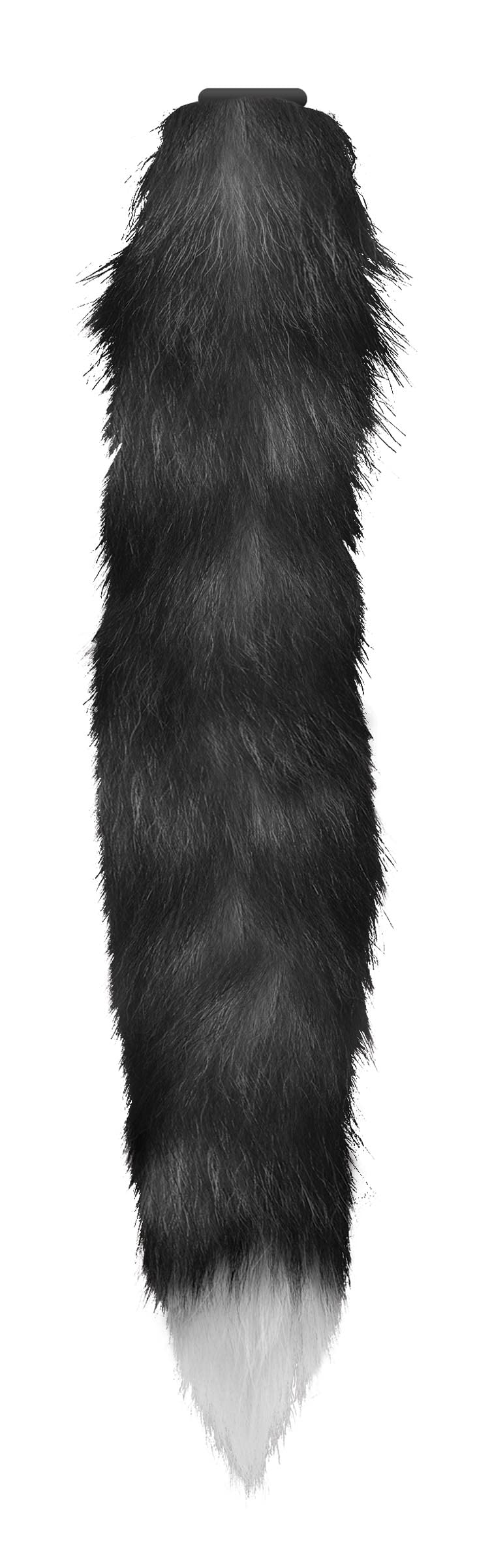 Tailz Snap-On Interchangeable 16.5 inch Black & White Fox Tail for Anal Plug | Thick Long and Furry Animal Tail for Women | Soft
