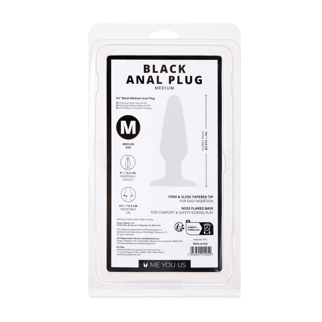 Me You Us Black Medium Anal Plug