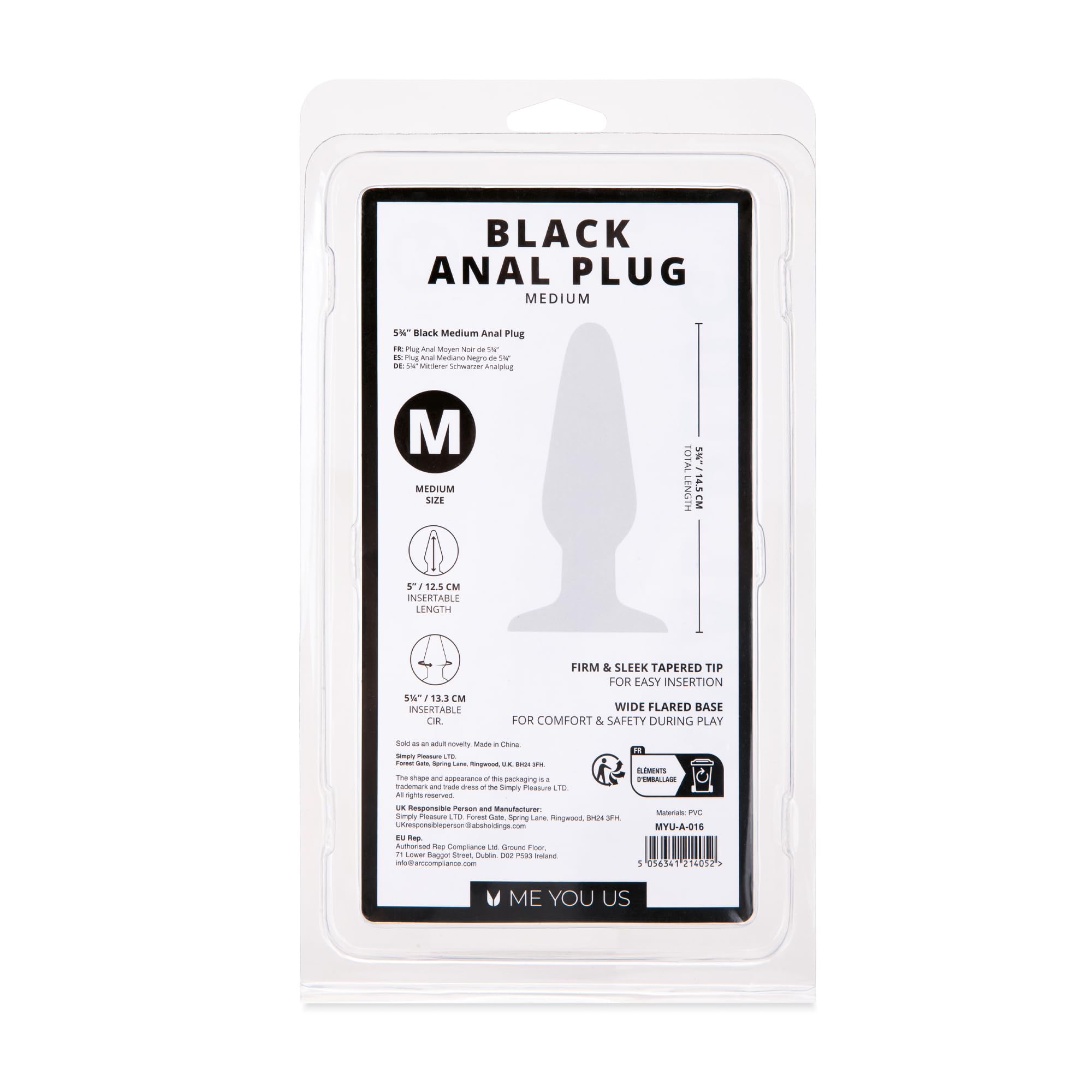 Me You Us Black Medium Anal Plug