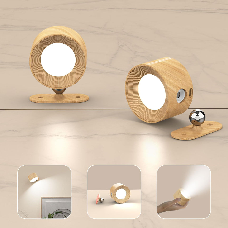 Aksda 2Pack Battery Operated Wall Sconce, 3 Color Modes 3 Brightness Levels 360?Rotation Lighting Touch Control, Wall Mounted La