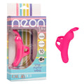 CalExotics Neon Vibes The Flirty Vibe - Silicone Rechargeable Finger Bunny Vibrator - Travel Sized Adult Sex Toys for Women - Pi