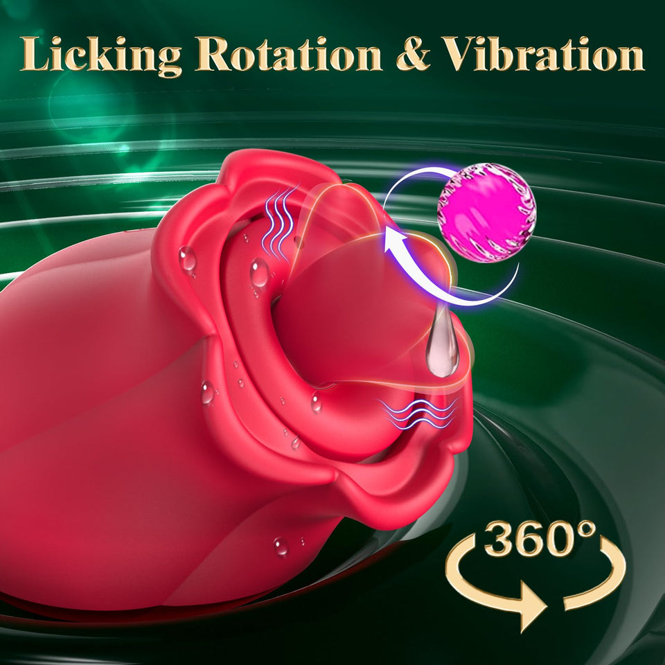 Sucking Vibrator Rose Sex Toy - 3 in 1 Adult Sex Toys Removable Cup for Clit Clitoral Nipple Stimulation, 360? Rotation G spot V
