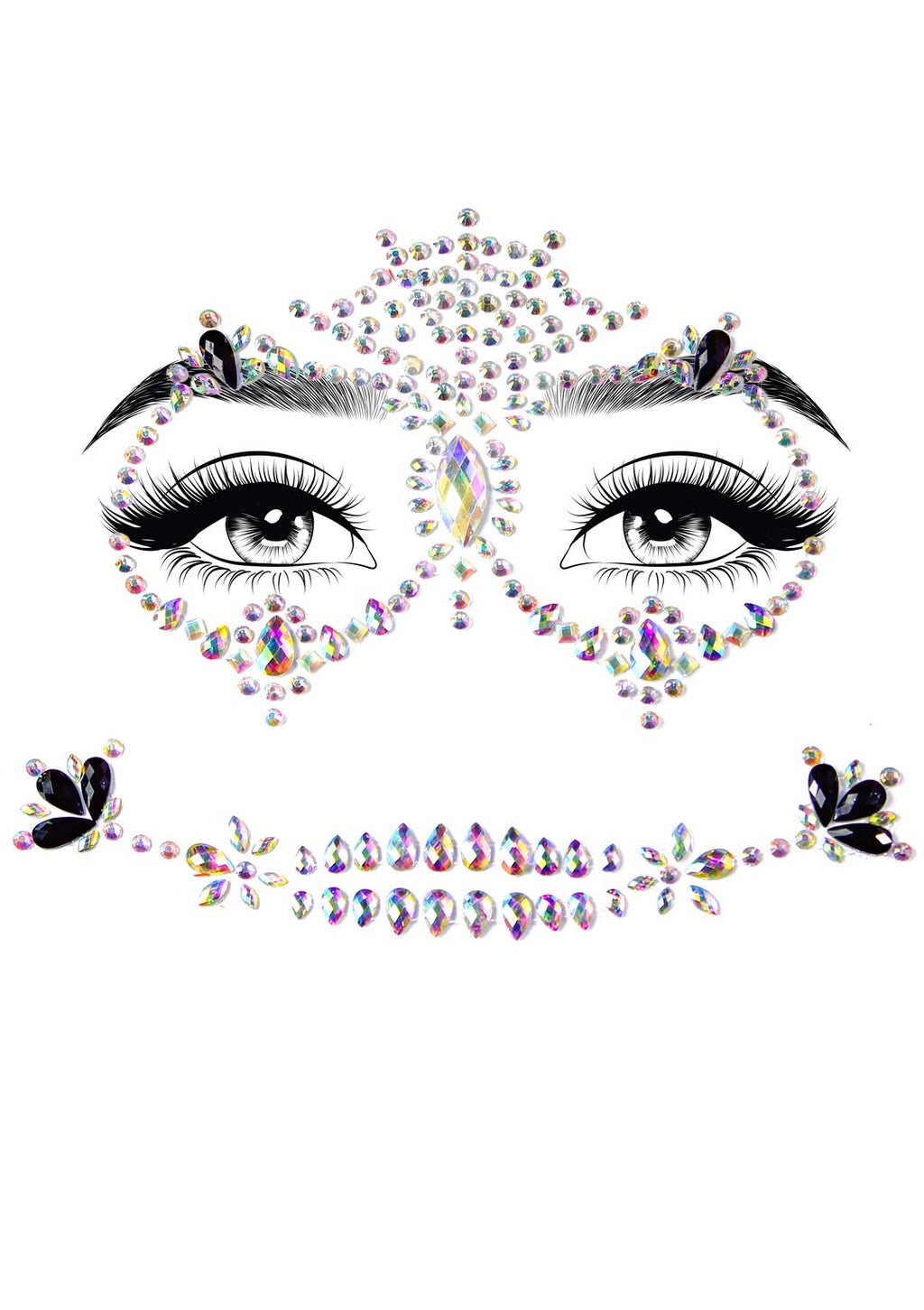 Leg Avenue Calavera Adhesive Face Jewels Multicolor Color