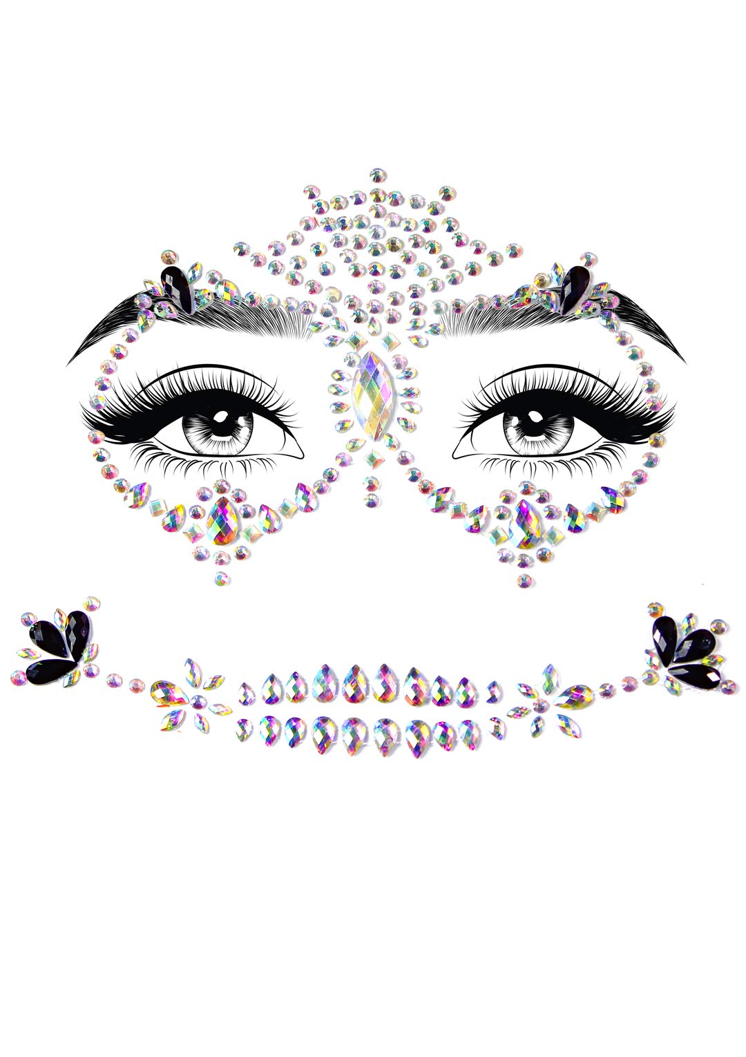 Leg Avenue Calavera Adhesive Face Jewels Multicolor Color