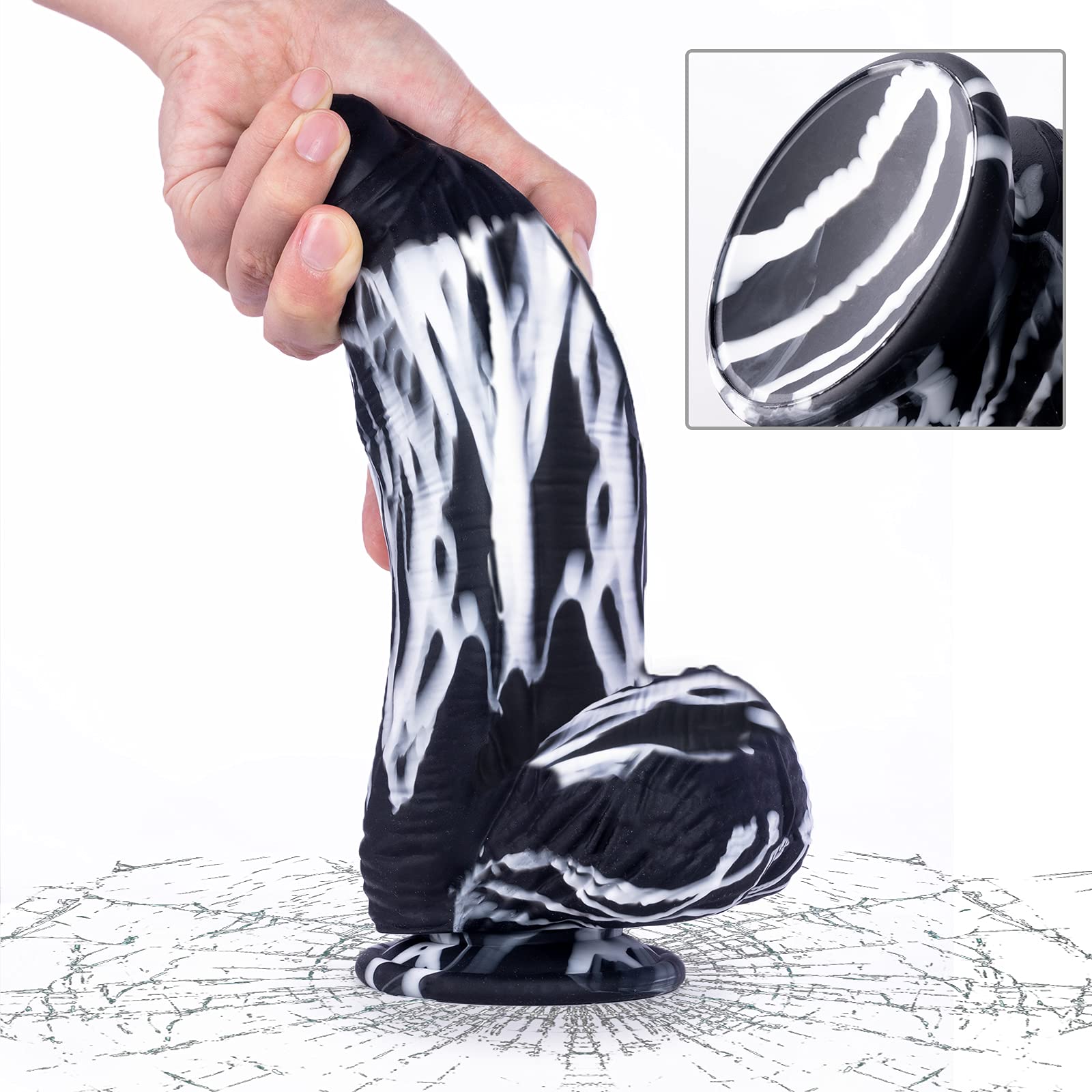 2.68 ' ' Diameter Huge Thick Dildo, 10 inch Monster Silicone Big Dildo with Strong Suction Cup for Hands-Free and Anal Play, G-s