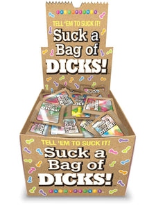 Candy Prints Suck A Bag Of Dicks Assorted Flavors 100 Bags Per Counter Display