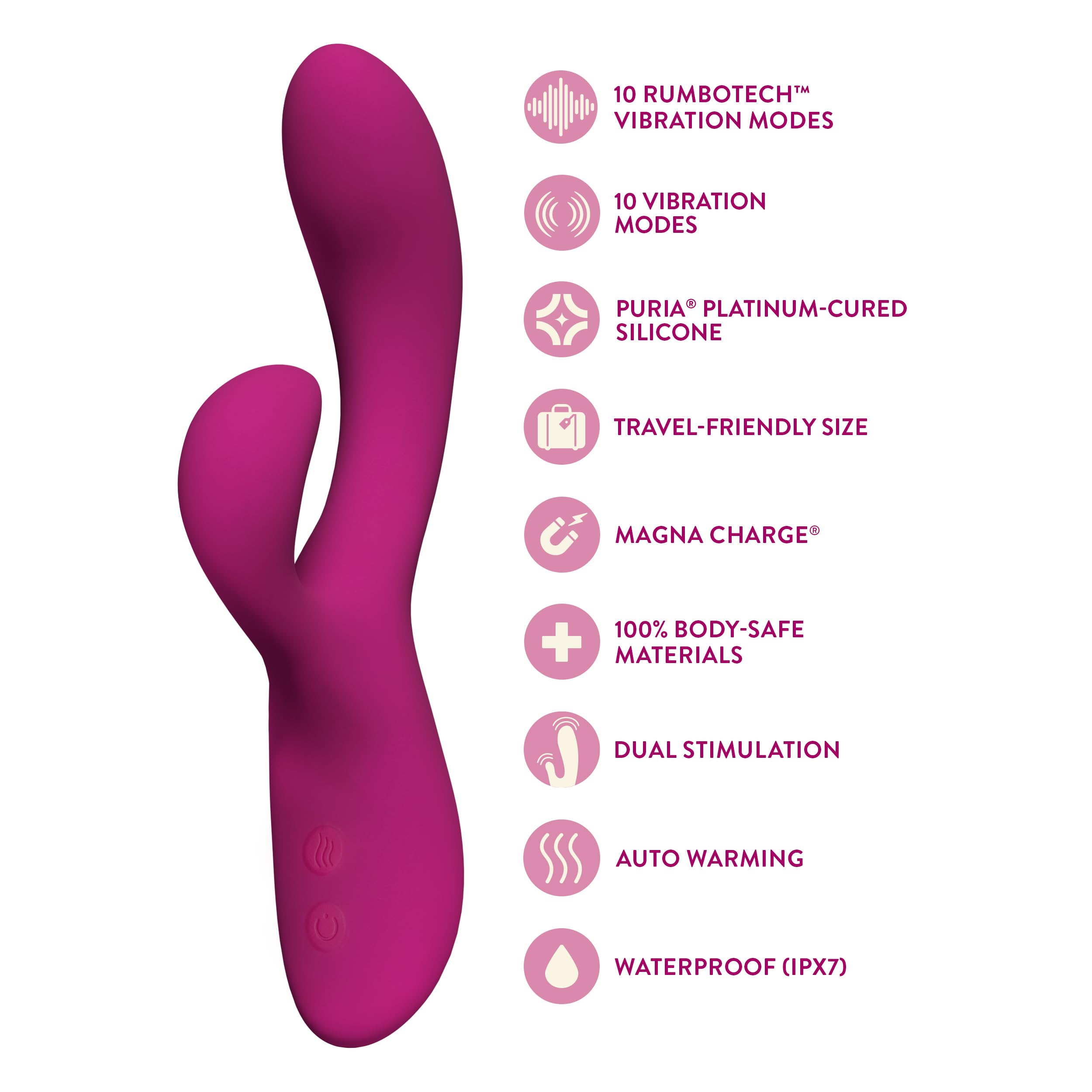 Blush Quinn Rabbit Vibrator Burgundy