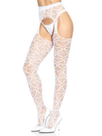 Heart net suspender hose.