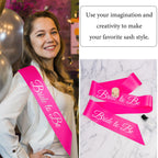 CIEHER Rose Pink Sash Blank Satin Sash Bride Sash Custom Sash Prom Court Sash Mommy to Be Sash Birthday Sash Hot Pink Bride to B