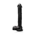 Si Novelties Cock with Balls Suction, Black, 9 Inch, 19.36 Ounce