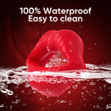 Cock Ring-Sex Toy for Men, Mouth Shaped Adult Toys for Erection Enhancing, Silicone Penis Ring Red