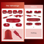 Sex Bondage BDSM Toys Kit, Upgrade 11 Pcs Couples Restraints Toy Set with Adjustable Hand/Ankle/Thigh Cuffs Blindfold Cross Stra