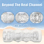Pocket Pussy Male Masturbators, Portable Transparent Male Stroker Sex Toys with 3D Textured, Reusable Blowjob Toys with Storage