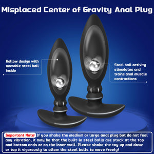 Anal Plug Trainer Set, Butt Plug with Misplaced Centre of Gravity, 3PCS Silicone Butt Plugs Anal Beads for Beginner & Advanced P