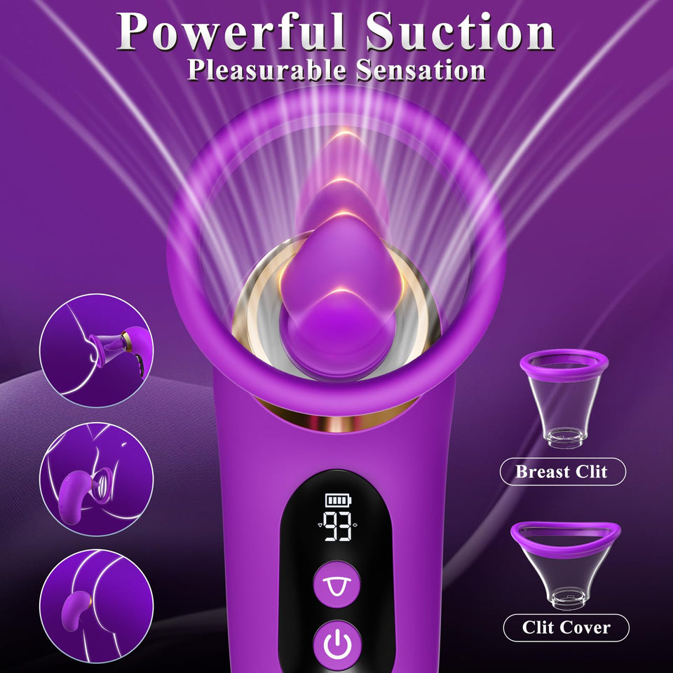 Gasevimo Sex Toys for Women Vibrator - 5IN1 Adult Toys Sucking Vibrator Rose Sex Toy, 3 Sucking, 9 Tongue Licking & Vibrating Se