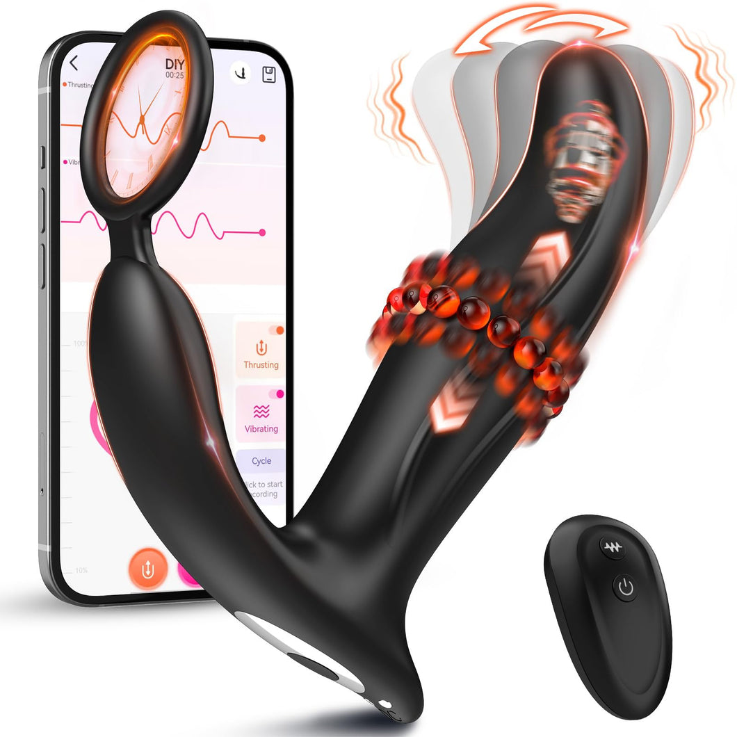 BEISAR Wiggling Sex Toys Anal Vibrator, Adult Toys Sex Toy for Men Prostate Massager Sex Toys Butt Plug Dildo Anal Beads Enema P