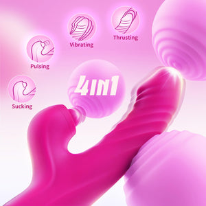Toendi Adult Sex Toy Thrusting Dildo - Sex Toys for Women Rabbit Vibrator with 10 Vibrating 7 Thrusting & 5 Pulsing Modes, G Spo