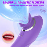 Clitoral Sucking G-spot Rabbit Vibrator - 3 in 1 Realistic Dildo Nipple Clitoris Vagina Stimulator with 10 Vibration & 5 Suction