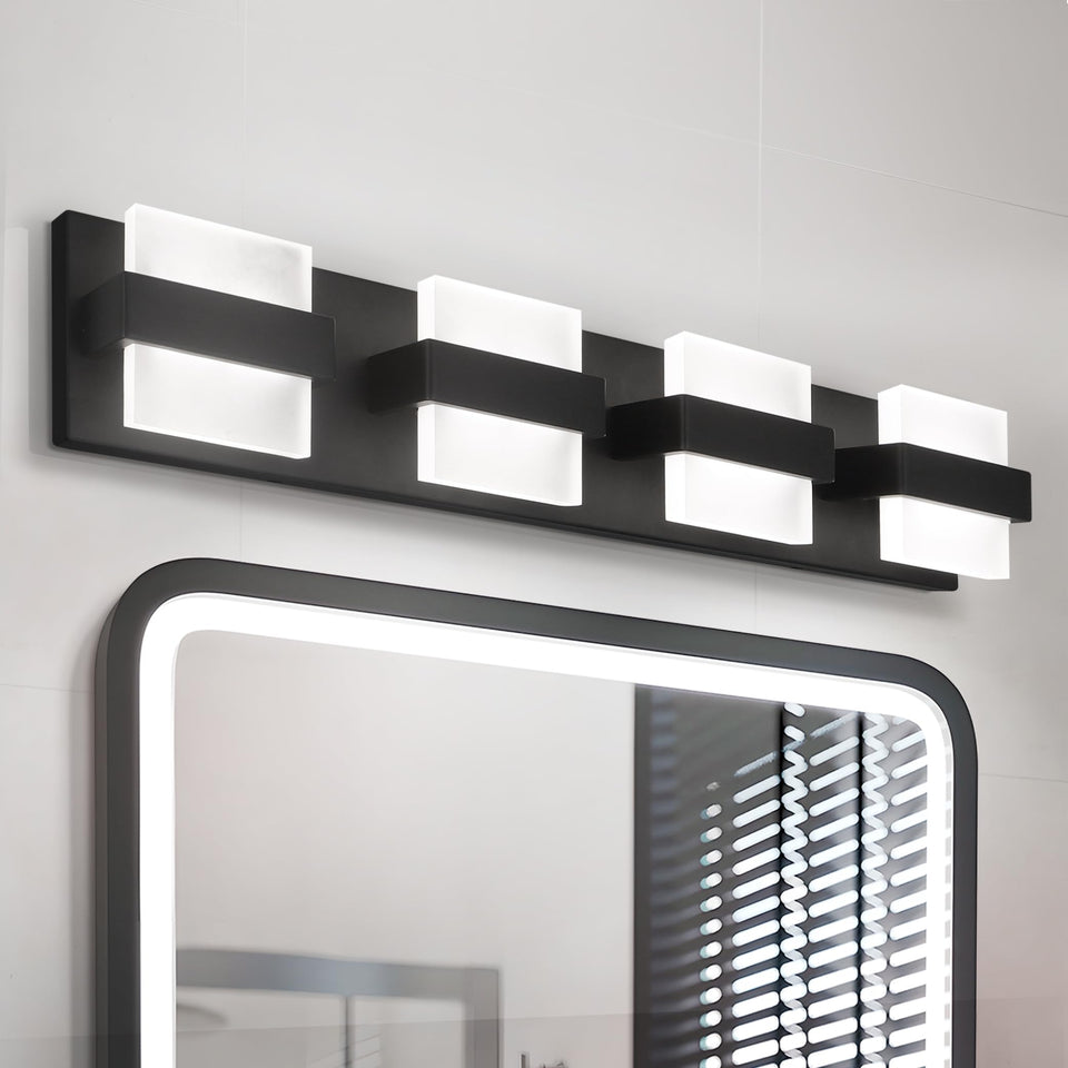 Asd Led 26 Inch Bathroom Vanity Light Fixture | 4-Lights 23W 2100Lm 2700-6000K 120V | 5Cct, Dimmable, Up And Down Illumination,