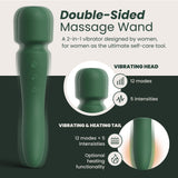 Quinn Dual-Sided Vibrator Wand - Adult Sex Toy - Heating, 12 Vibrating Modes, 5 Powerful Speeds - Sexy Clitoral Stimulator Massa
