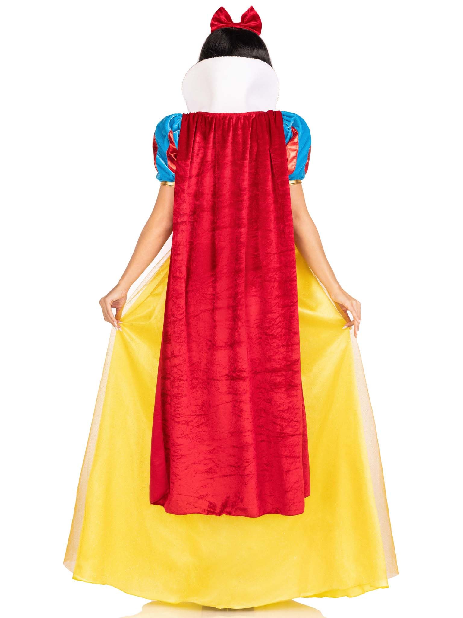 3 Pc Royal Miss Snow, Includes Classic Velvet And Satin Long Ball Gown With Braided Gold Trim And Stay Up Collar, Detachable Vel