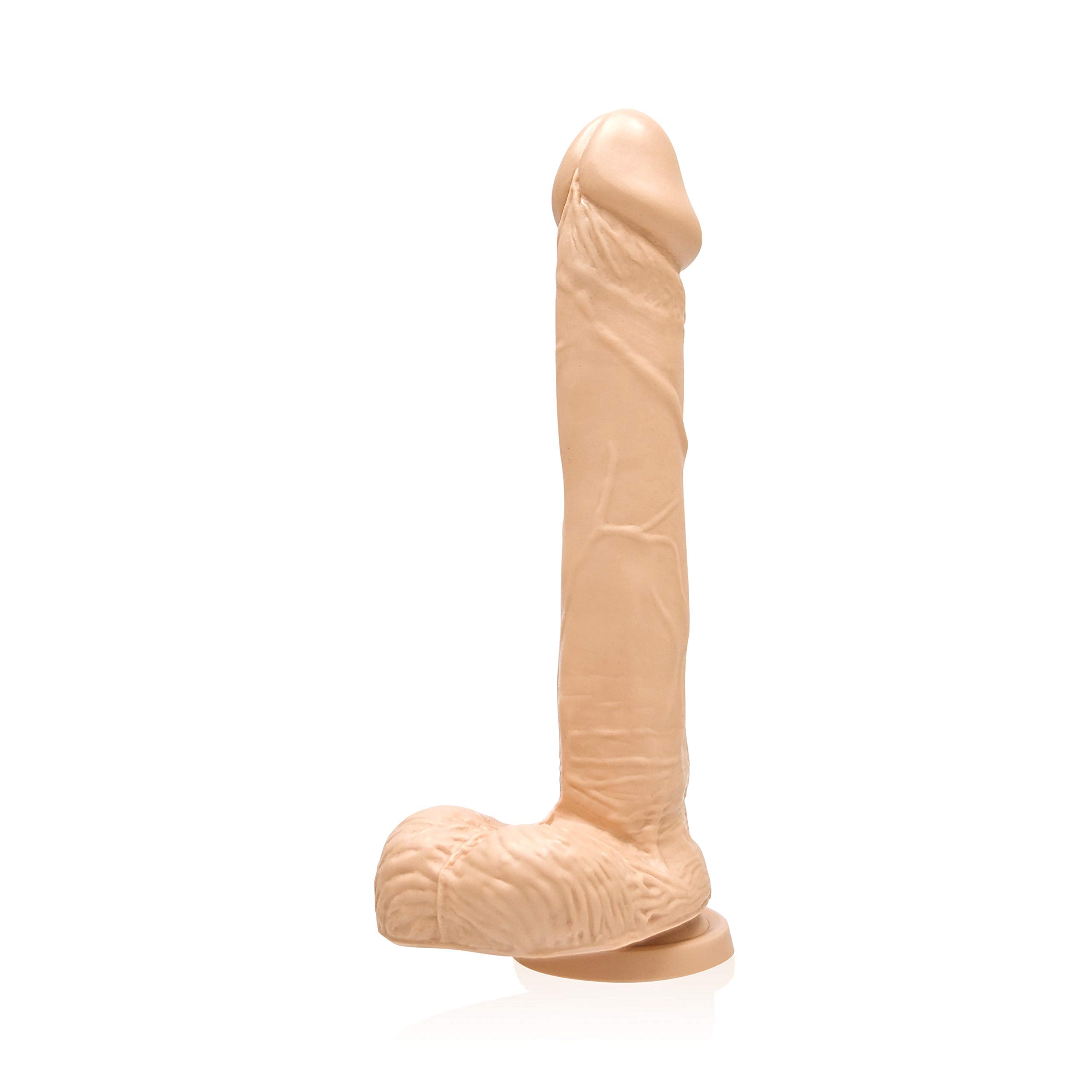 Ignite Cock with Balls Flesh Dildo with Suction Cup, 9 Inch