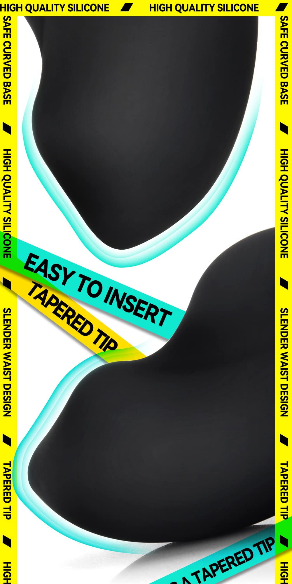 Anal Plug for Comfortable Long-Term Wear - Silicone Butt Plug Dilator with Curved Base & Slender Waist - 3.11 x 1.24 Inch Prosta