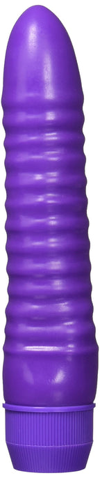 Pipedream Neon Ribbed Rocket Dildo, Purple, 1 Pound