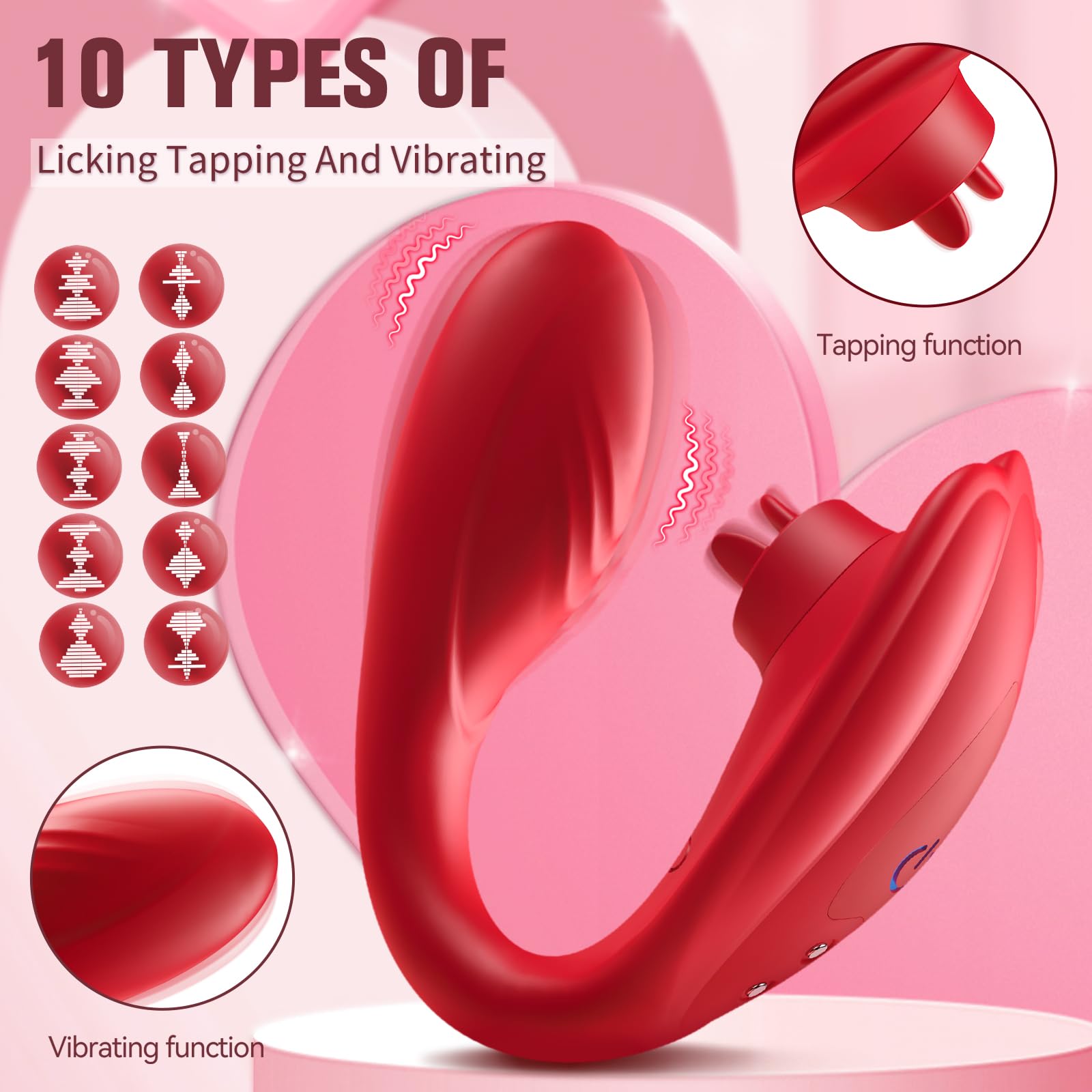 Sex Toys Vibrator with Remote Control - Wearable Vibrator Sex Toys for Women with 10 Licking and Vibration Modes for Without Han