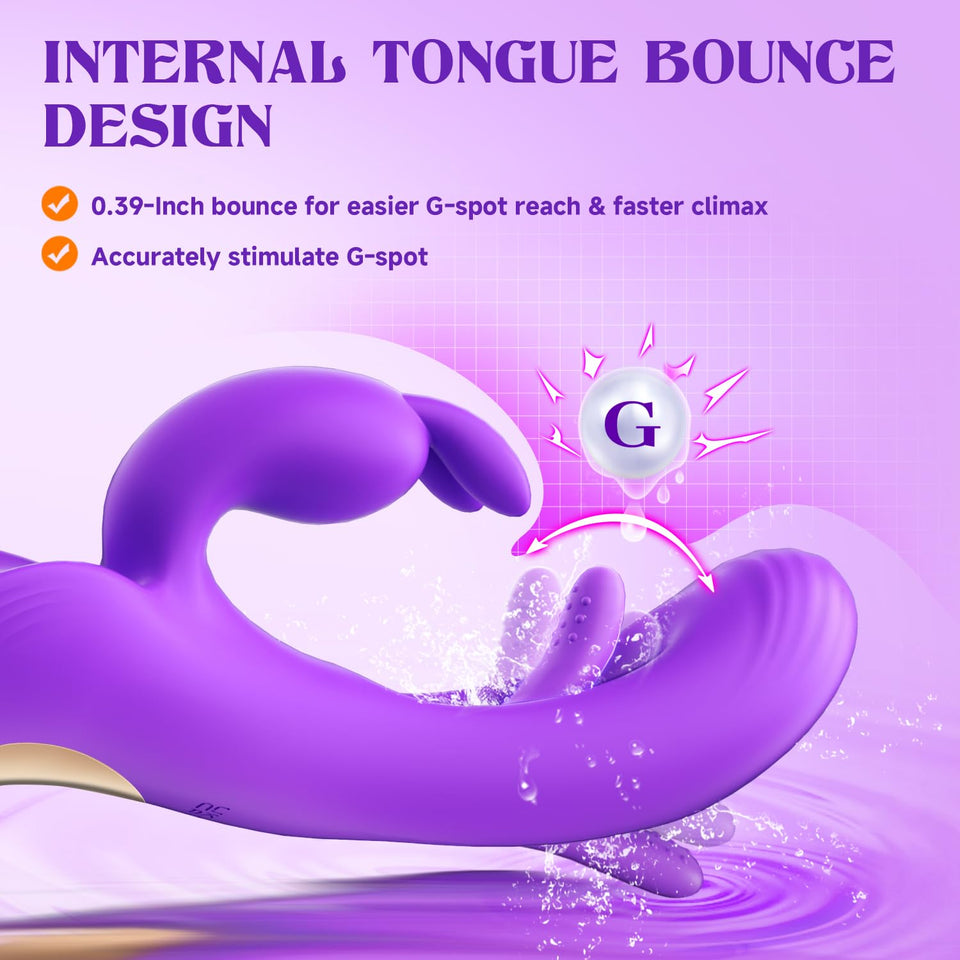 Vibrator Sex Toys for Women - 4IN1 Rabbit Vibrators Adult Toys with 7 Flapping & Vibrating & Tapping Modes, New APP G Spot Anal