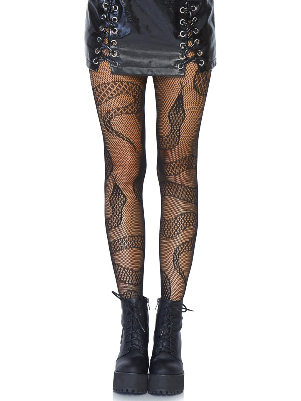 Leg Avenue Snake Net Tights. Black Color