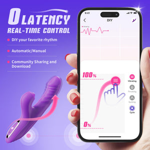 Toendi Sex Toys for Women Thrusting Dildo - Sex Toy Rabbit Vibrator with 10 Vibration 7 Thrusting Mode with Licking, G Spot Clit