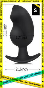 Anal Plug for Comfortable Long-Term Wear - Silicone Butt Plug Dilator with Curved Base & Slender Waist - 3.11 x 1.24 Inch Prosta