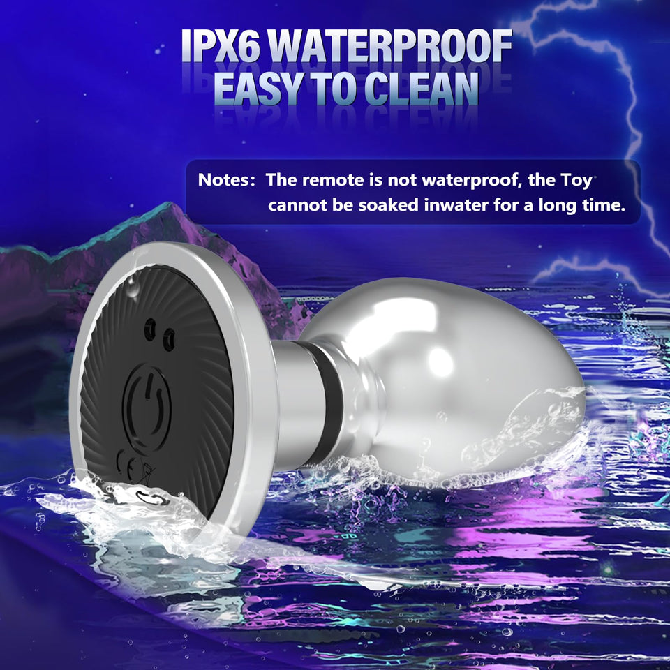 Electric Shock Vibrating Butt Plug, Estim Metal Anal Plug Men Male Prostate Massager Anal Sex Toys with 10 Vibrating & 6 Electri