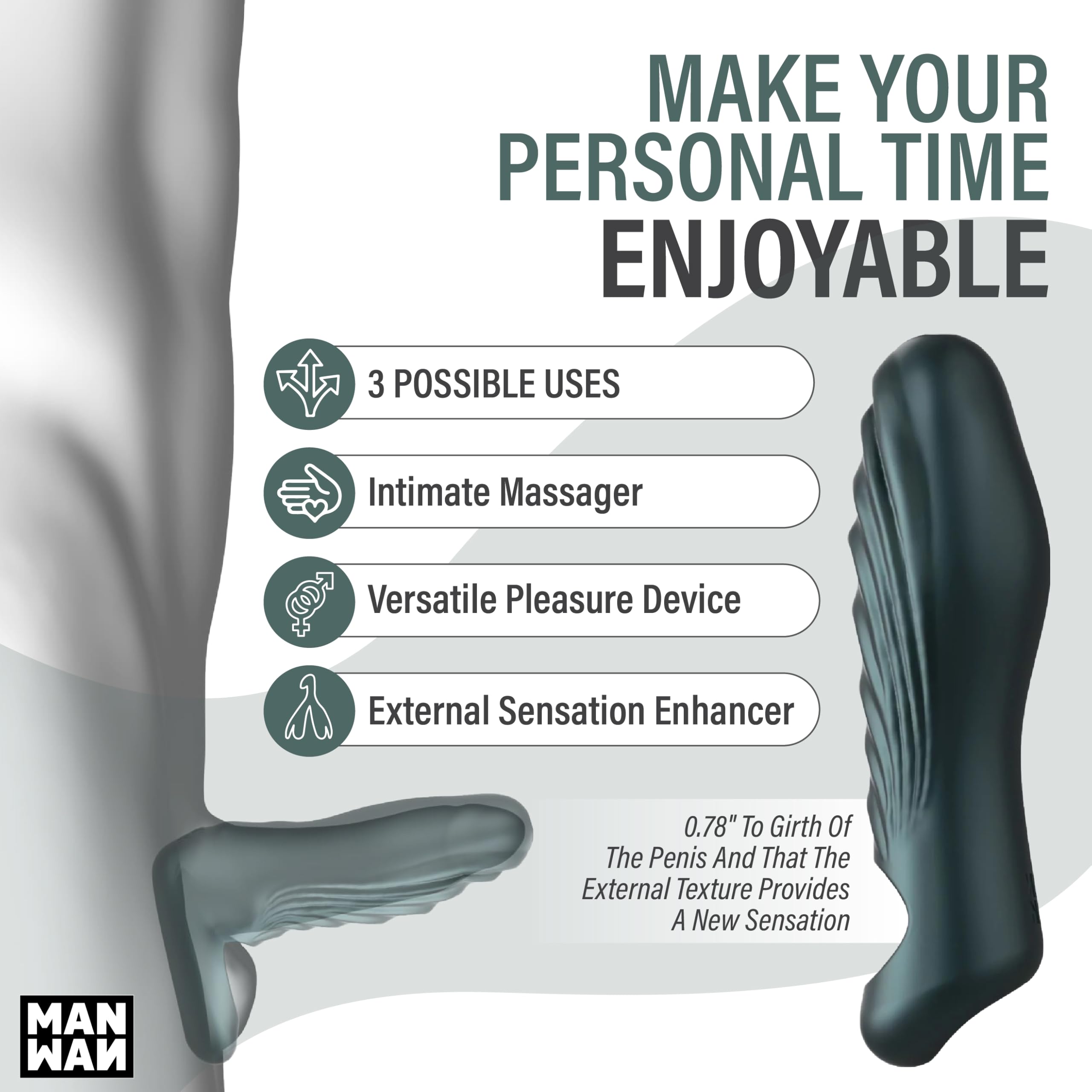 Man Wan Ryzer Penis Extender &Sleeve Gry