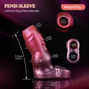 Penis Sleeve for Small Size Animal Cock Sleeve Girth Extension Sex Toys for Men, Pink Silicone Penis Ring Delay Ejaculation Enha