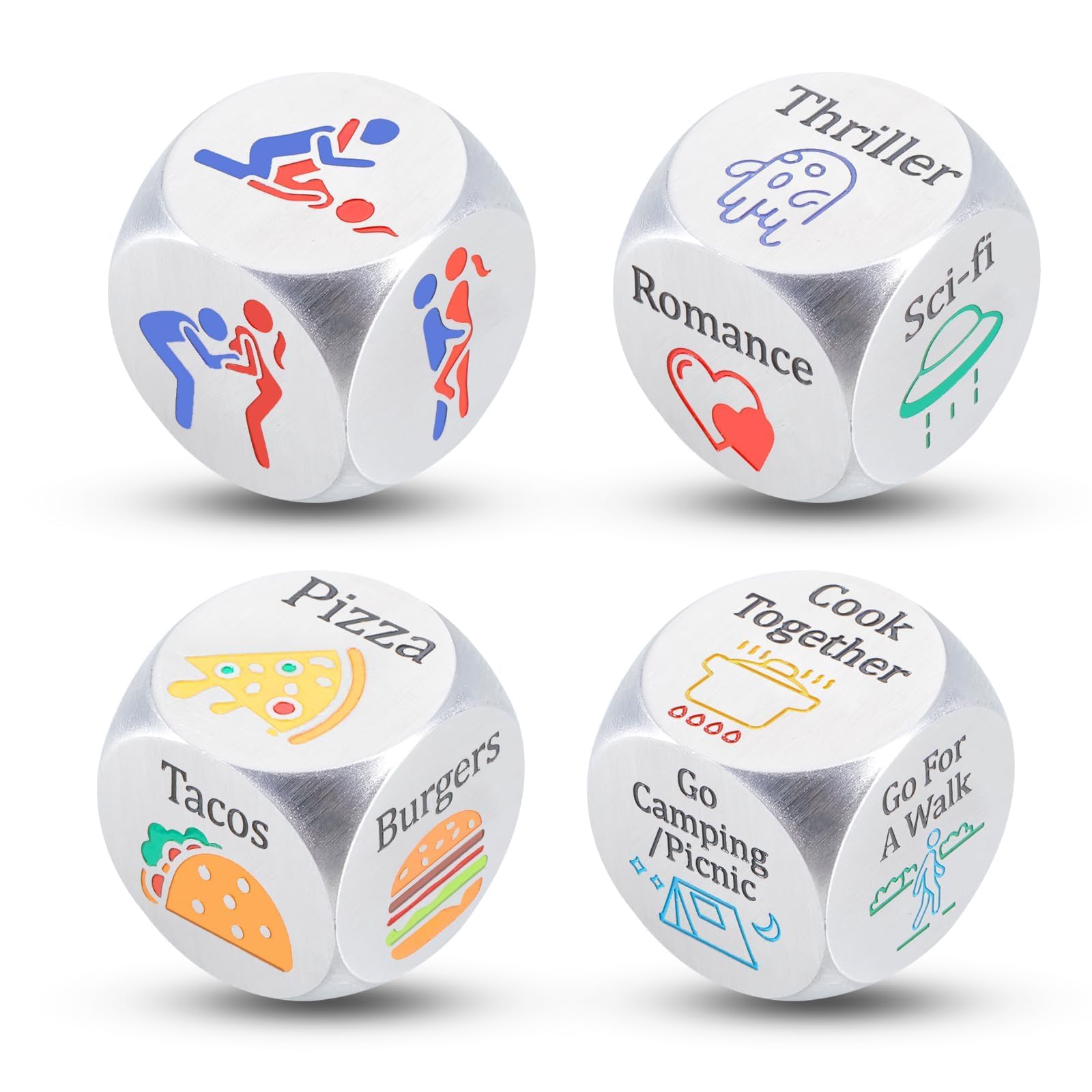 Date Night Dice Gifts for Boyfriend Girlfriend Couple Sex Dice Movie Food Dice Anniversary for Him Her Romantic Birthday Gift fo