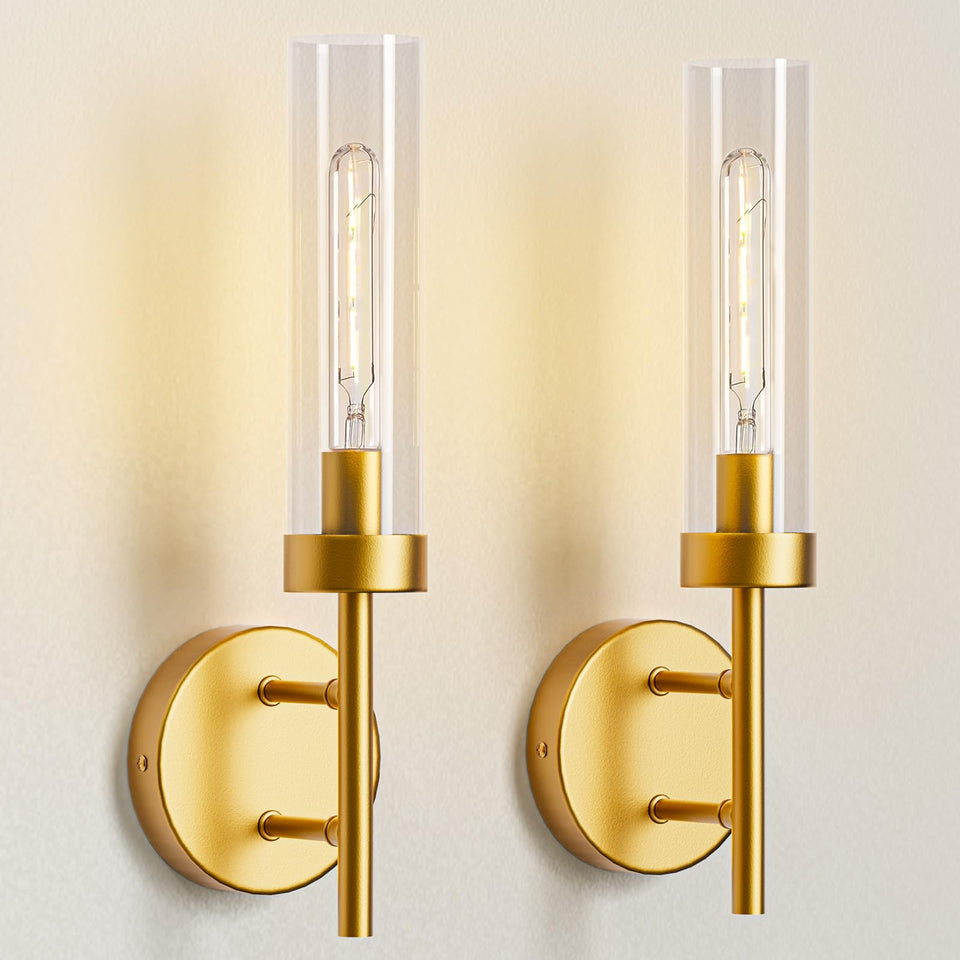 15.3'' Wall Sconces Set Of Two Hardwired Yellow Sconces Wall Decor Set Of 2 For Bathroom Mirror, Clearance - Modern Sconce Light