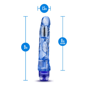 Blush Mambo Vibe - 9 Inch Soft Realistic Vibrating Dildo - Tunable Vibrations Located At The Tip For Deep Stimulation - Flexishaft So It'S Not Floppy - Waterproof Vibrator For Women Men - Clear Blue