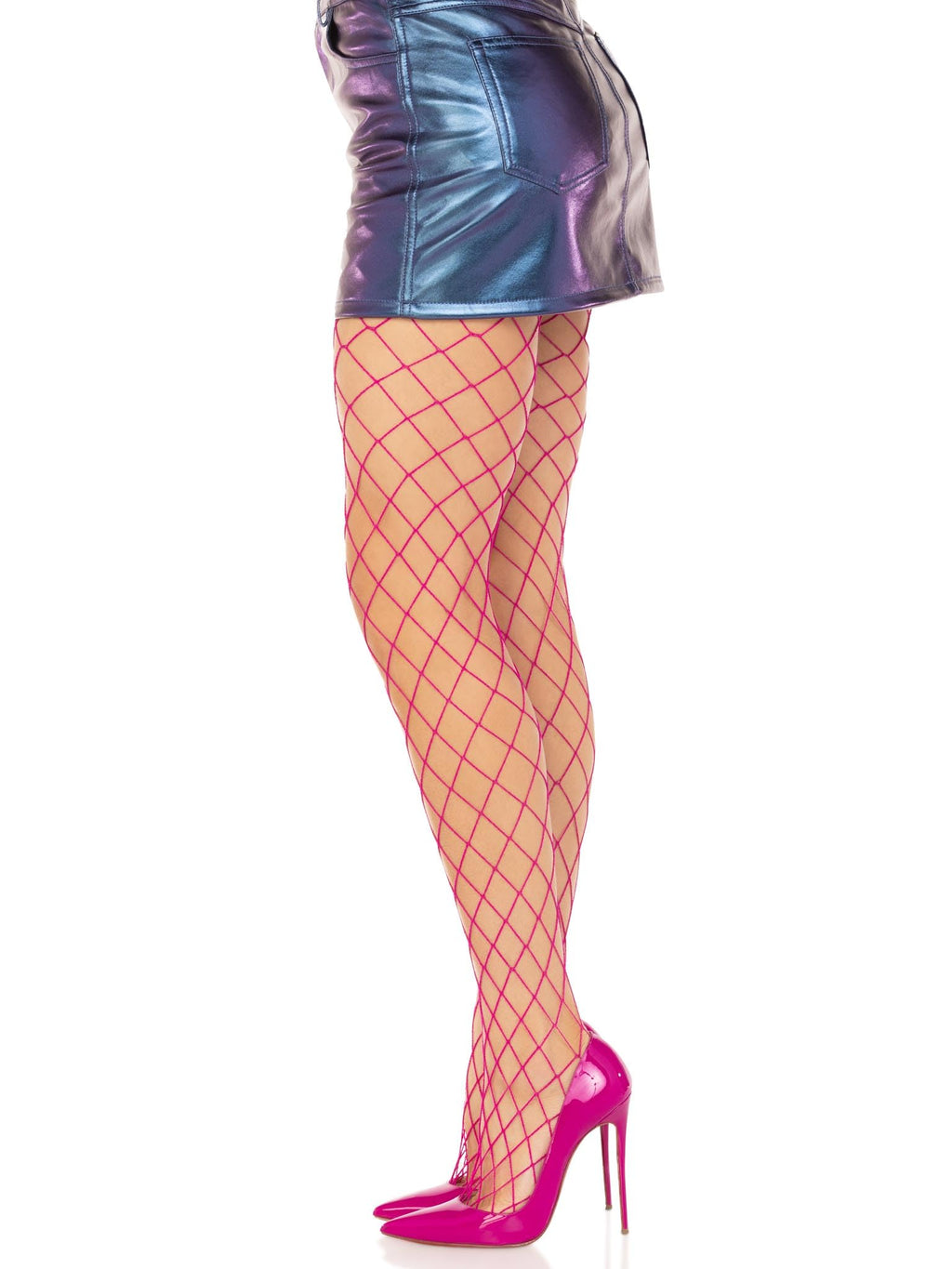 Leg Avenue Spandex Diamond Panty Hose, O/S, MAGENTA