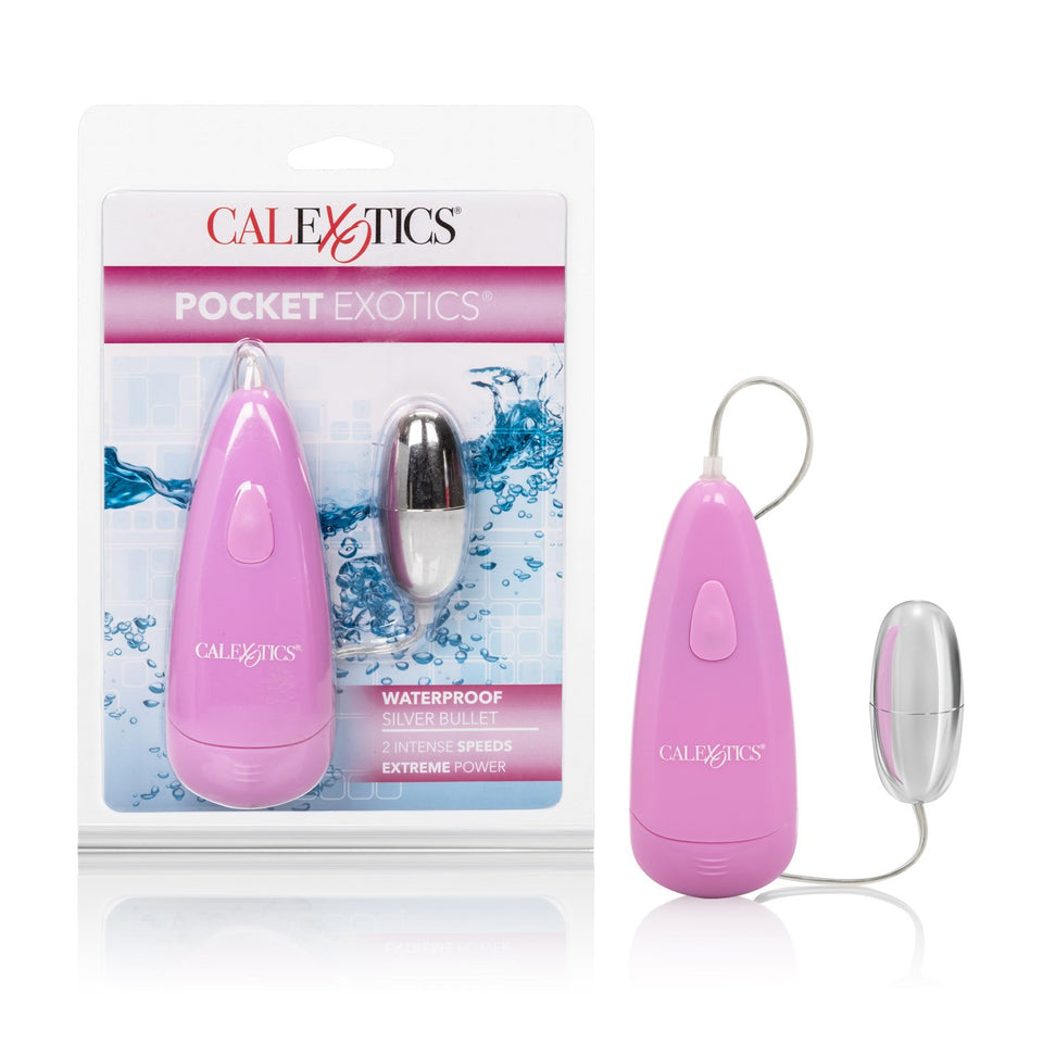 Calexotics Pocket Exotics Wired Remote Controlled Bullet Vibrator - Waterproof Sex Toys For Couples - Adult Vibe Egg Massager - Pink