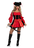 Leg Avenue Women'S Vixen Pirate Wench Costume, Red/Black, X-Large