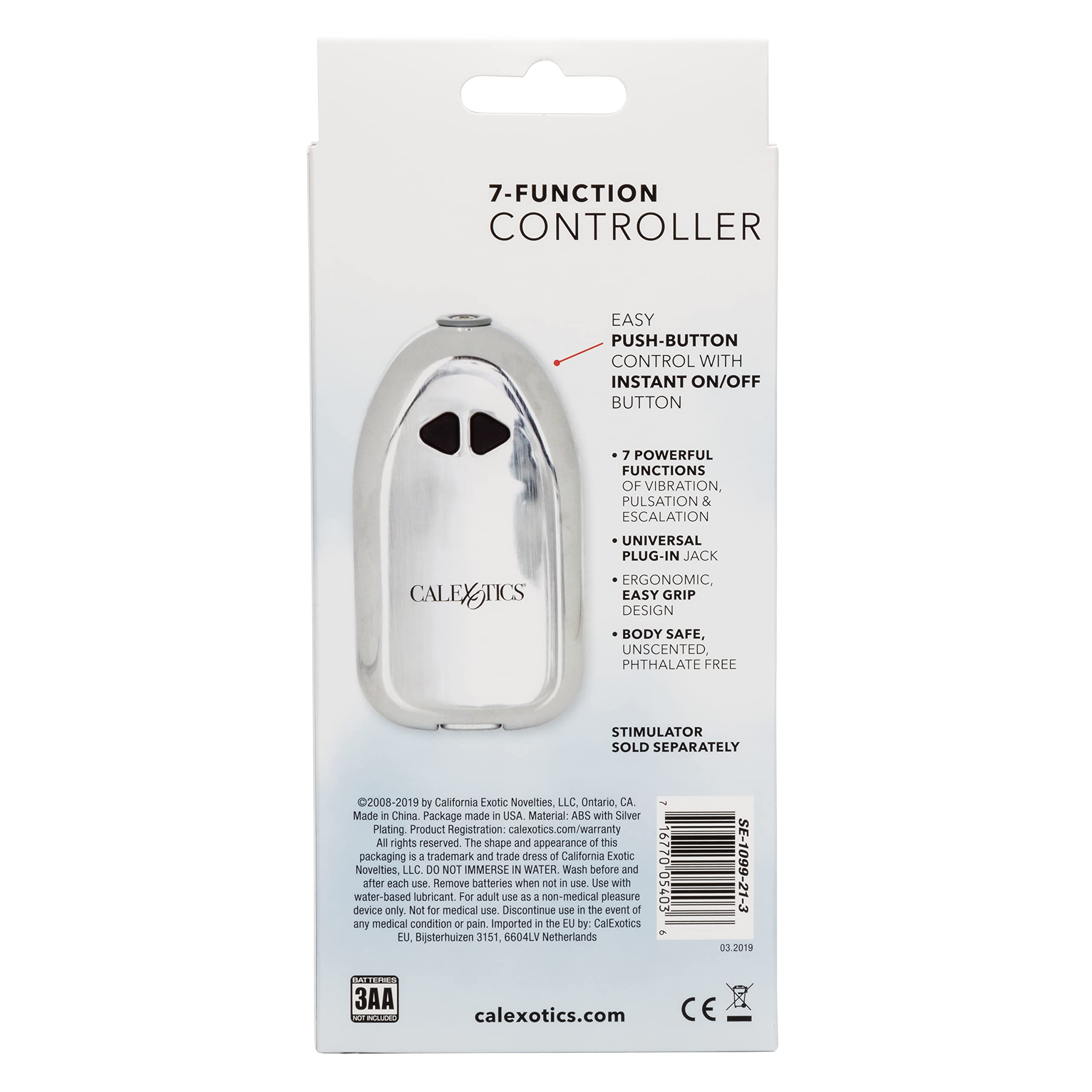 California Exotic Novelties Sterling Collection, 7 Function Control, 4-Inch