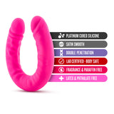 Blush Ruse - Double Ended Curved Dildo - 18''- Ultrasilk Puria Silicone For Satiny Feel - Pleasure For Couples