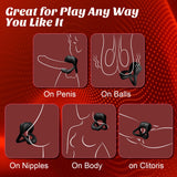 Vibrating Cock Ring with Sexy Lip Clitoris Stimulator, Stretchy Penis Ring Sex Toys for Men Erection Couples Kinky Pleasure Vibr