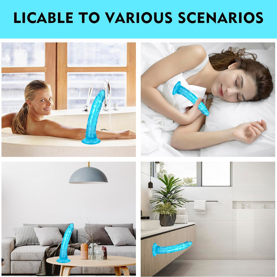 Huge Dildo,12.6 Inch Blue Sex Toy Lifelike Skin-Touching Feeling,Thick Dildo with Strong Suction Cup Body-Safe Material Flexible