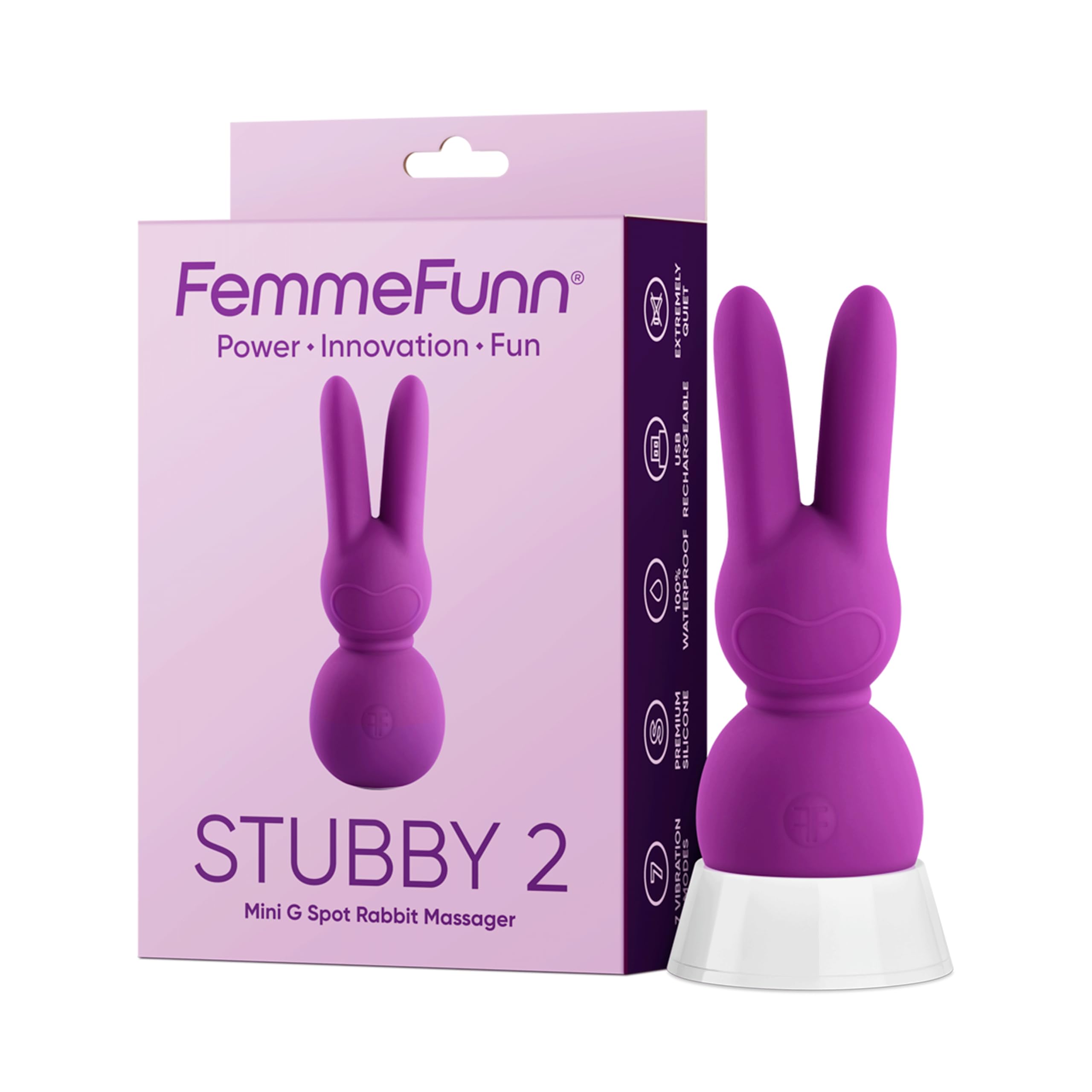 Femme Funn Stubby 2 Rabbit Vibrator Deep Tissue Massager - Clitoral Stimulator Toy For Women, G Spot Vibrating Massager For Adul